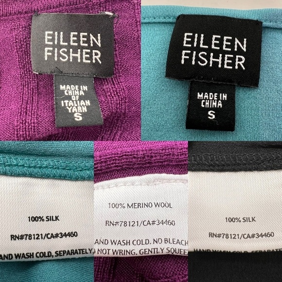 Eileen Fisher 2 Silk 1 Moreno Wool Long Sleeve Scoop Neck Tops Bundle Lot Size S - Picture 4 of 13